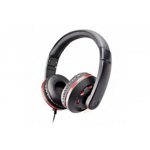 Наушники HQ-Tech E-H032 Black, 2 x Mini jack (3.5 мм), накладные, регулятор громкости, кабель 2 м